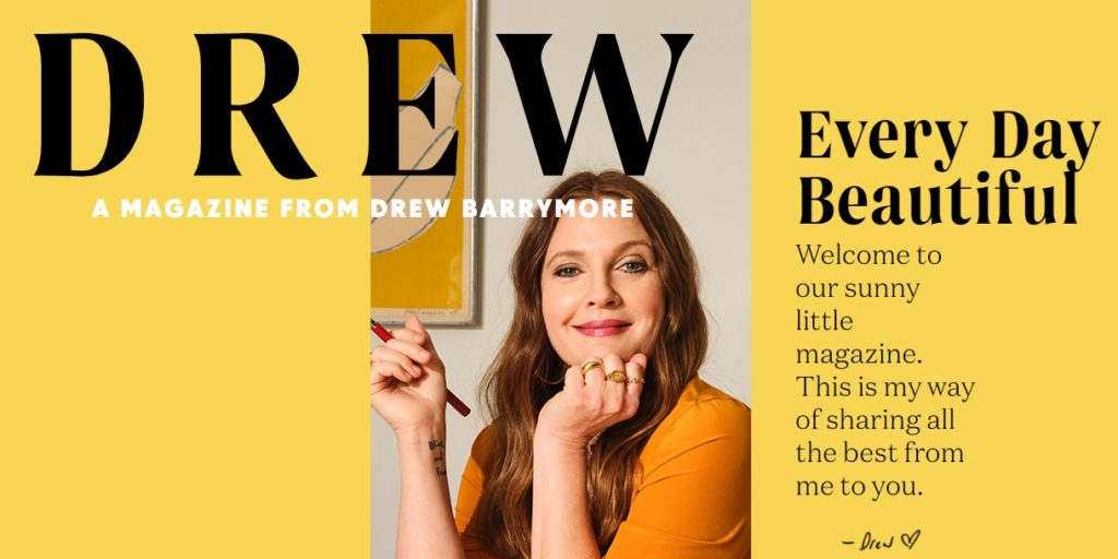 Drew Barrymore Extends Her Brand With New Magazine and Cooking Collection -  Media News Journal