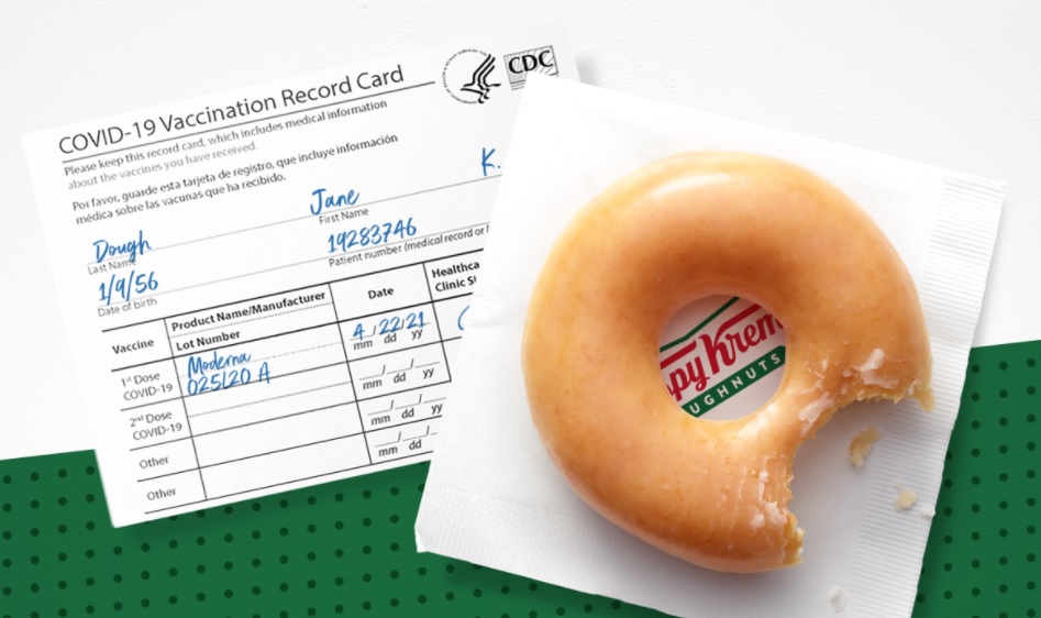 Show Your COVID19 Vaccination Record Card and Get a Free Krispy Kreme